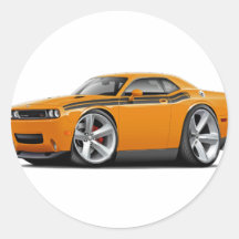 Voiture 2009-11 Orange-Noire du challengeur droite Autocollants Ronds