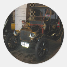 Voiture ancienne de casse-tête autocollants