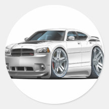 Voiture de blanc de Daytona de chargeur de Dodge Autocollants