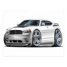 Voiture de blanc de Daytona de chargeur de Dodge Carte Postale