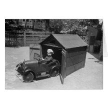 Voiture de pédale de hot rod, les années 1900 tôt cartes de vœux