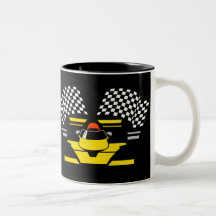 VOITURE DE RACE JAUNE MUGS À CAFÉ