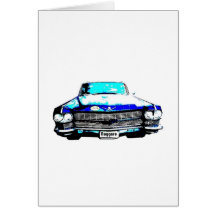 voiture de raggare de Cadillac Carte De Vœux