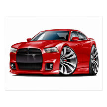 Voiture de rouge du chargeur SRT8 Cartes Postales