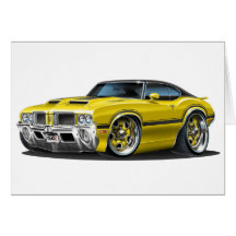 Voiture jaune du sabre d'abordage 442 d'Olds Cartes De Vœux