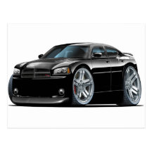 Voiture noire de Daytona de chargeur de Dodge Cartes Postales