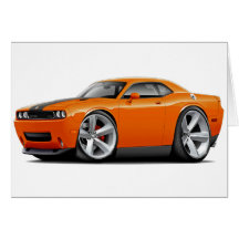 Voiture Orange-Noire du challengeur SRT8 Cartes De Vœux