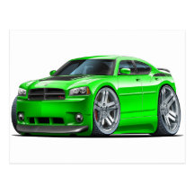 Voiture verte de Daytona de chargeur de Dodge Cartes Postales