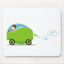 Voiture verte Mousepad Tapis De Souris