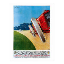 Voitures de course italiennes vintages Grand prix  Carte Postale