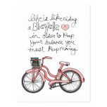 vol25 life is like riding a bicycle post card