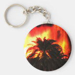 Volcano Eruption Watercolor Key Chain