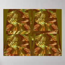 VOLCANO Graphic : Golden Crystal Formations Posters