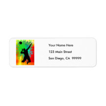 Volley Ball Service Fireworks Labels