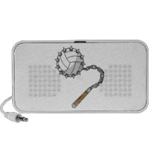 volley ball spikes mace graphic travelling speakers