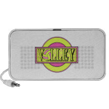 volley logo pink and yellow green travelling speakers