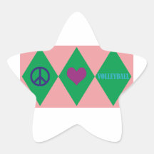 Volleyball Argyle Star Sticker