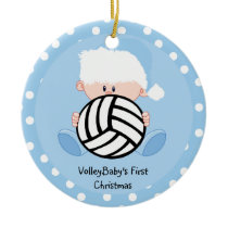 Volleyball Baby Boyl 1st Christmas Ornament
