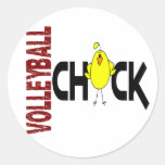 Volleyball Chick 1 Round Sticker