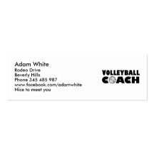 Volleyball coach business cards