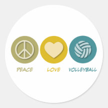 Volleyball d'amour de paix autocollants