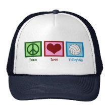 Volleyball d'amour de paix casquettes