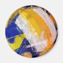 Volleyball de plage d'art abstrait magnets pour réfrigérateur