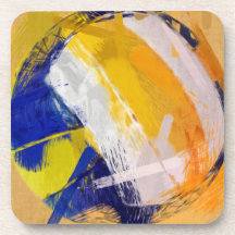 Volleyball de plage d'art abstrait sous-bock