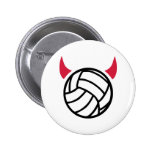 Volleyball devil pinback buttons