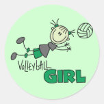 Volleyball Girl Tshirts and Gifts Round Stickers