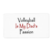 Volleyball Is My Dad's Passion Personalized Shipping Label