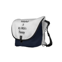 Volleyball Is My Wife's Therapy Courier Bags