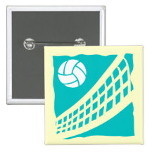 Volleyball Pinback Button