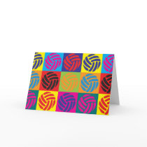 Volleyball Pop Art Greeting Card