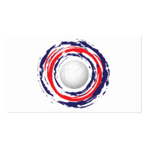 Volleyball Red Blue And White 1 Business Card Templates