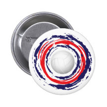 Volleyball Red Blue And White 1 Button