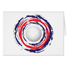 Volleyball Red Blue And White 1 Greeting Cards