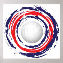Volleyball Red Blue And White 1 Posters