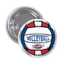 Volleyball Rocks Ball by Mudge Studios Button