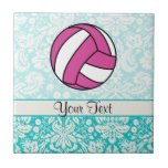 Volleyball rose ; Motif de damassé Carreau