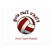 Volleyball rouge cartes postales