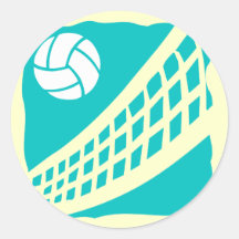 Volleyball Round Stickers