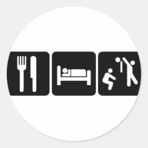 Volleyball Round Stickers