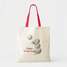 Volleyball Snowman Christmas Bag