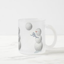Volleyball Snowman Christmas Mugs