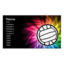 Volleyball; Spectrum Business Card Template