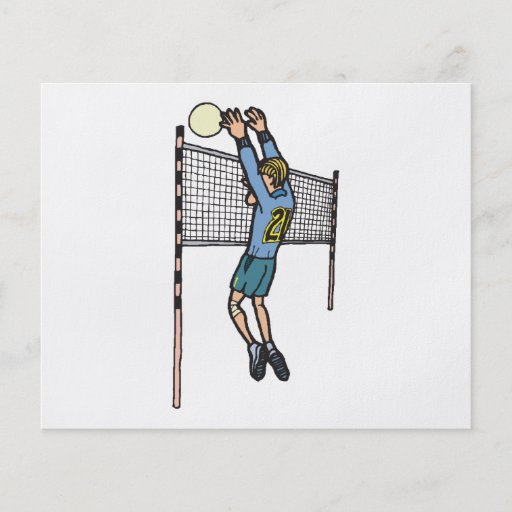 volleyball spike mens volley cartoon graphic full colour flyer