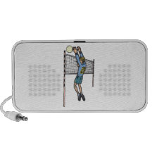 volleyball spike mens volley cartoon graphic mini speakers