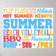 Volleyball Summer Collage Poster