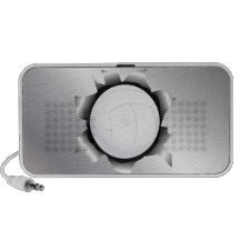 volleyball thru metal sheet travelling speaker